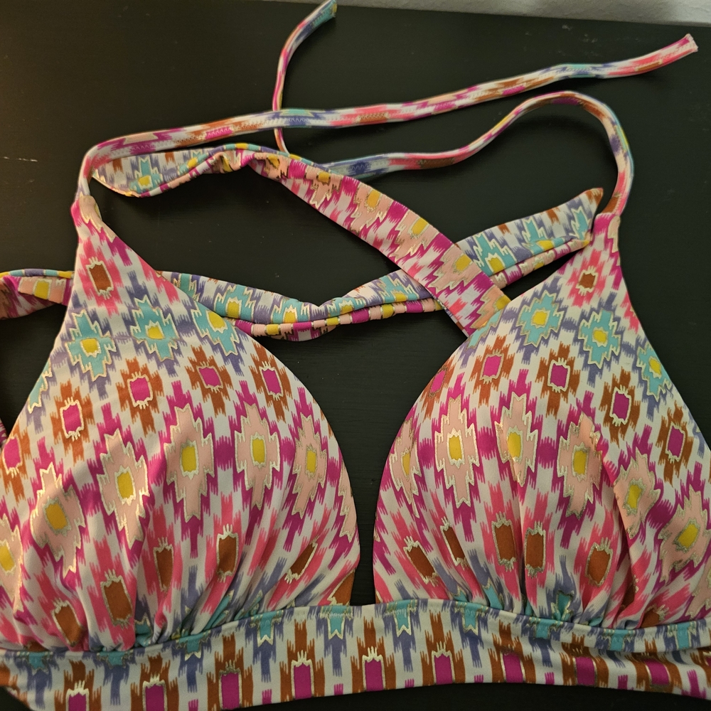 Colorful Patterned Bikini Top